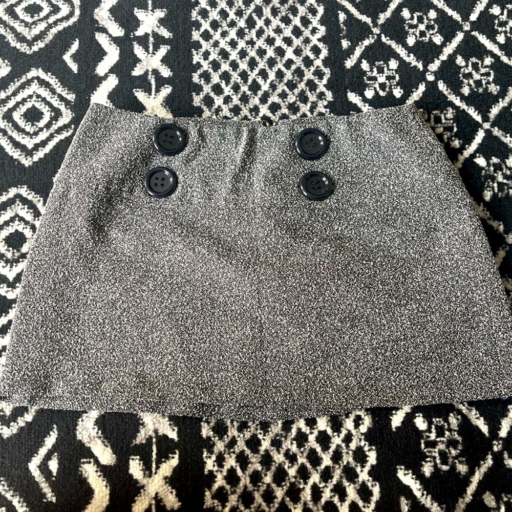 Gray Skirt with Button Accents